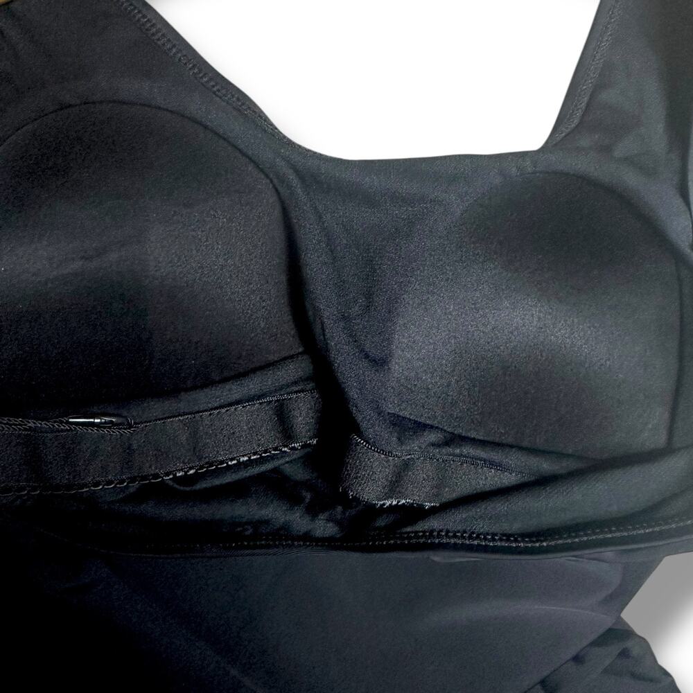 Nicole Miller Swimsuit Sz M One Piece Black Scoop Neck Tank Baywatch Style New - Picture 4 of 8